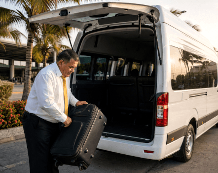 Van at arrivals